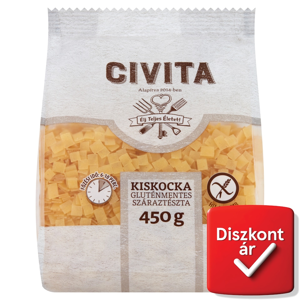 Civita kiskocka gluténmentes száraztészta 450 g