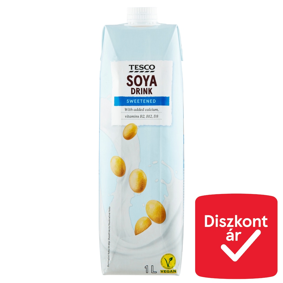 Tesco édesített szójaital hozzáadott kalciummal és vitaminokkal 1 l