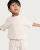 image 2 of F&F Boys 2-Piece Cotton Rich Waffle Textured T-Shirt and Shorts Set in Stone
