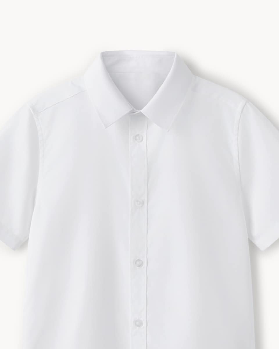 image 1 of F&F School Boys 5-Pack Short Sleeved Shirts in White