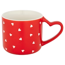 F&F Home Valentines Heart Handle Embossed Mug Assorted