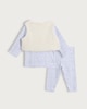 image 2 of F&F Baby 3-Piece Cotton Rich Top, Legging and Gilet Set in Blue