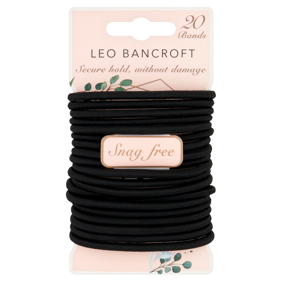 Leo Bancroft Snagfree Wide Hairbands Black 20 Pack