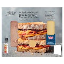 Tesco Finest Wiltshire Cured Ham and Barber's Mature Cheddar Sandwich Kit 145g
