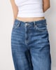 image 4 of F&F High Rise Relaxed Fit Turn Up Jeans in Navy