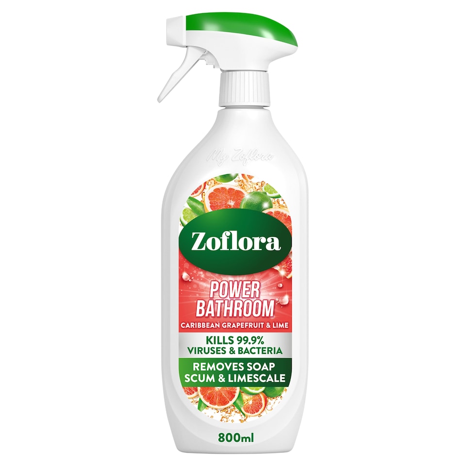 image 1 of Zoflora Power Bathroom Cleaner Caribbean Grapefruit & Lime 800ml