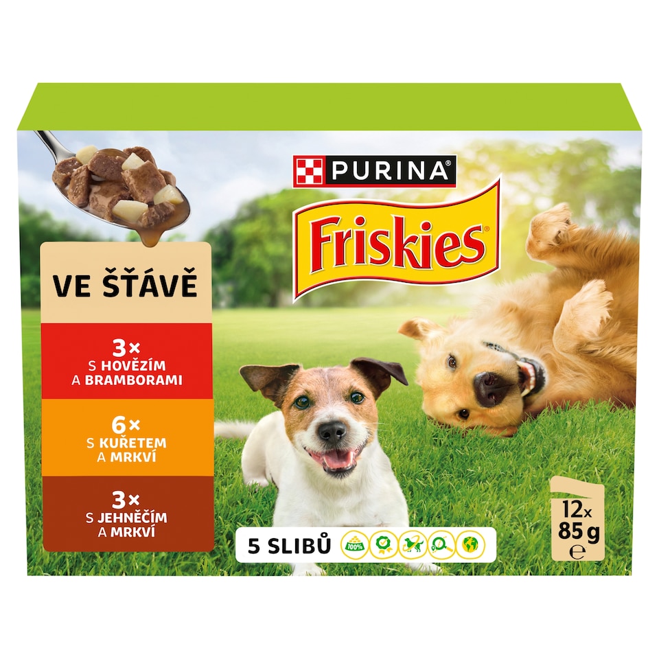 obrázok 1 z Friskies Adult kapsičky pre psov hovädzie, kura, jahňacie v šťave 12 x 85 g