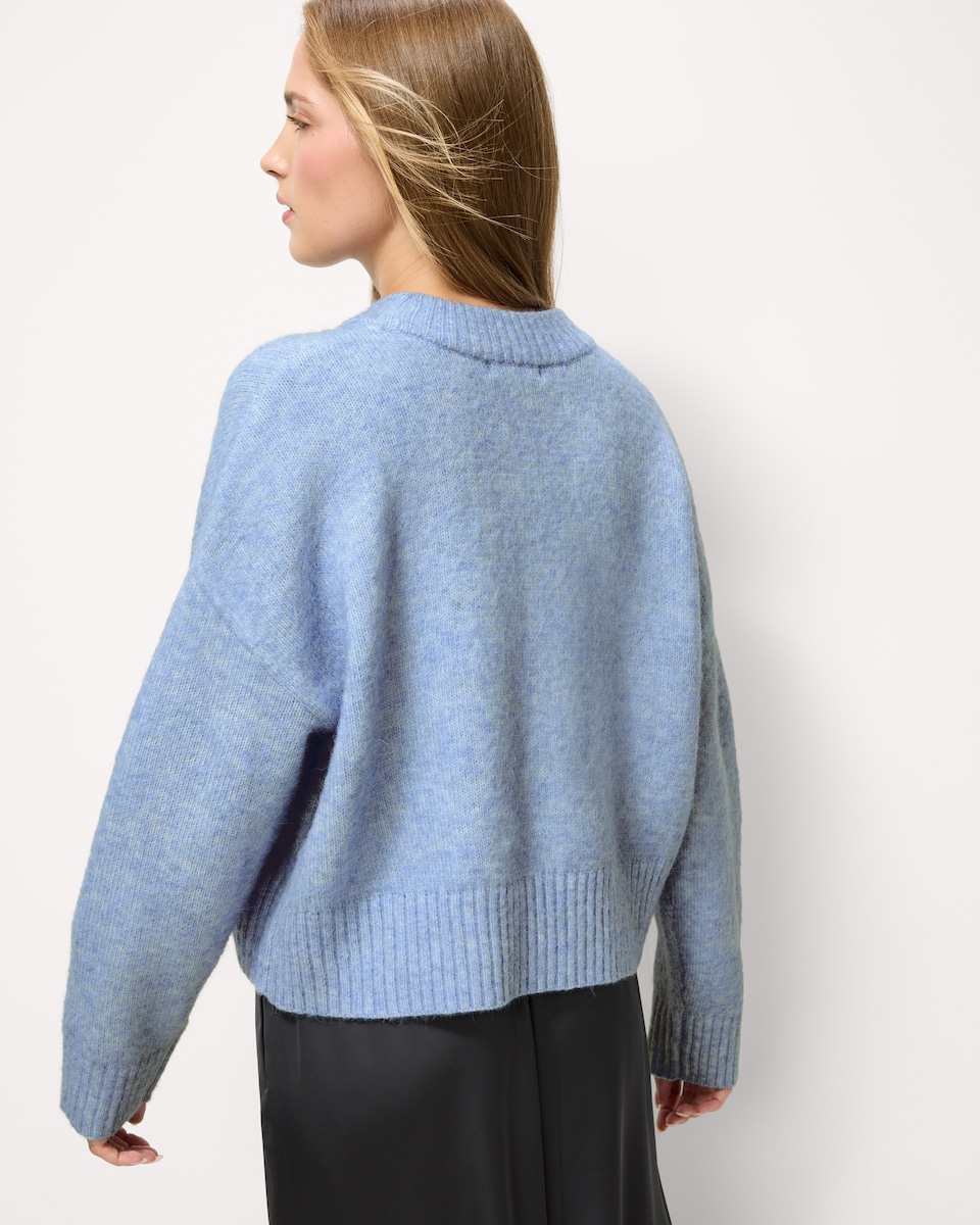 image 1 of F&F Cropped Knitted Jumper in Blue