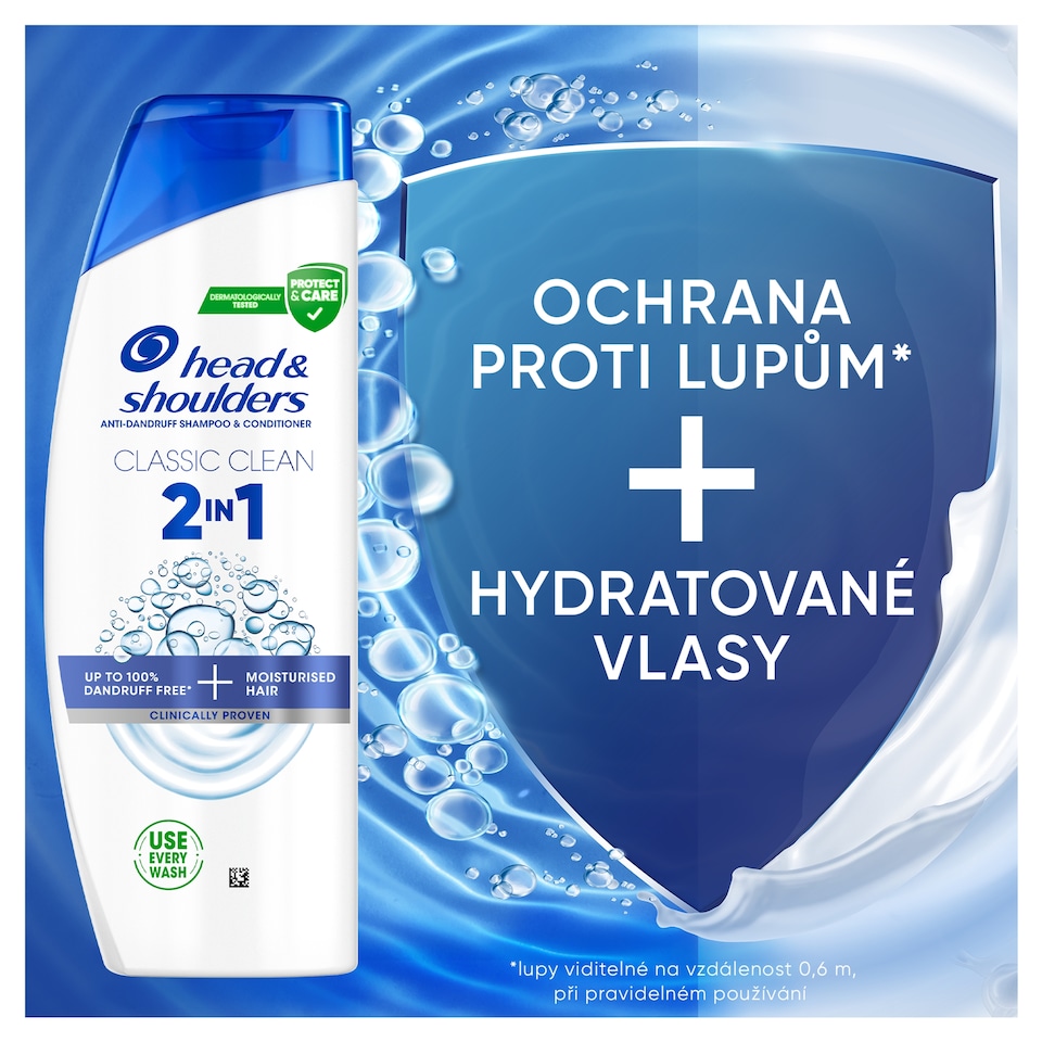 Obrázek 1 pro produkt Head & Shoulders Classic Clean 2in1 Šampon proti Lupům 330 ml. Čistá Osvěžující Vůně