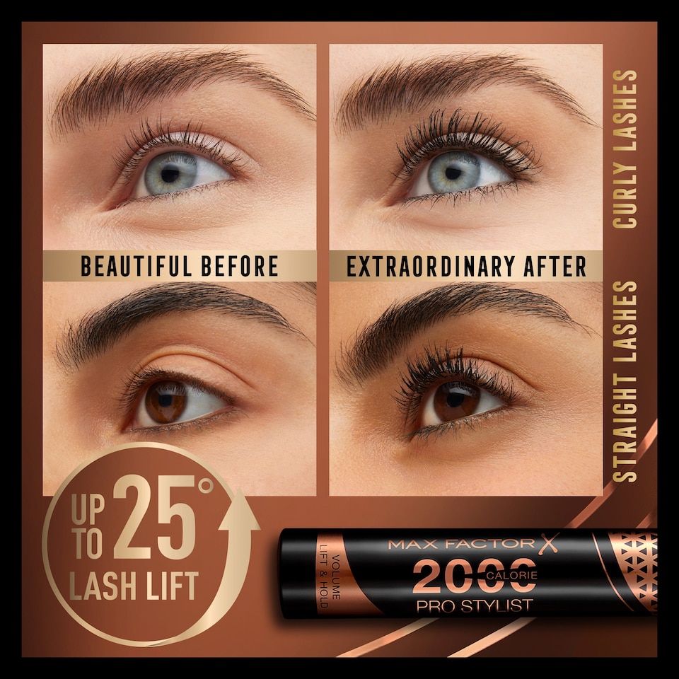 image 1 of Max Factor 2000 Pro Stylist Mascara Black Brown 9Ml