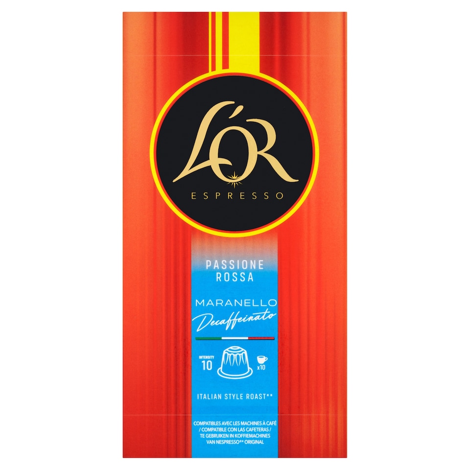 Obrázek 1 pro produkt L'OR Espresso Passione Rossa Maranello Decaffeinato pražená mletá káva v kapslích 10 ks 52g