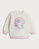 image 4 of F&F Girls Cotton Rich Unicorn Sweatshirt in White