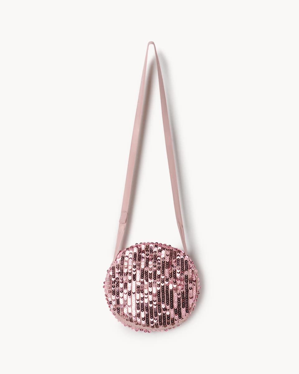image 1 of F&F Girls Sequin Star Dress with Bag in Hot Pink