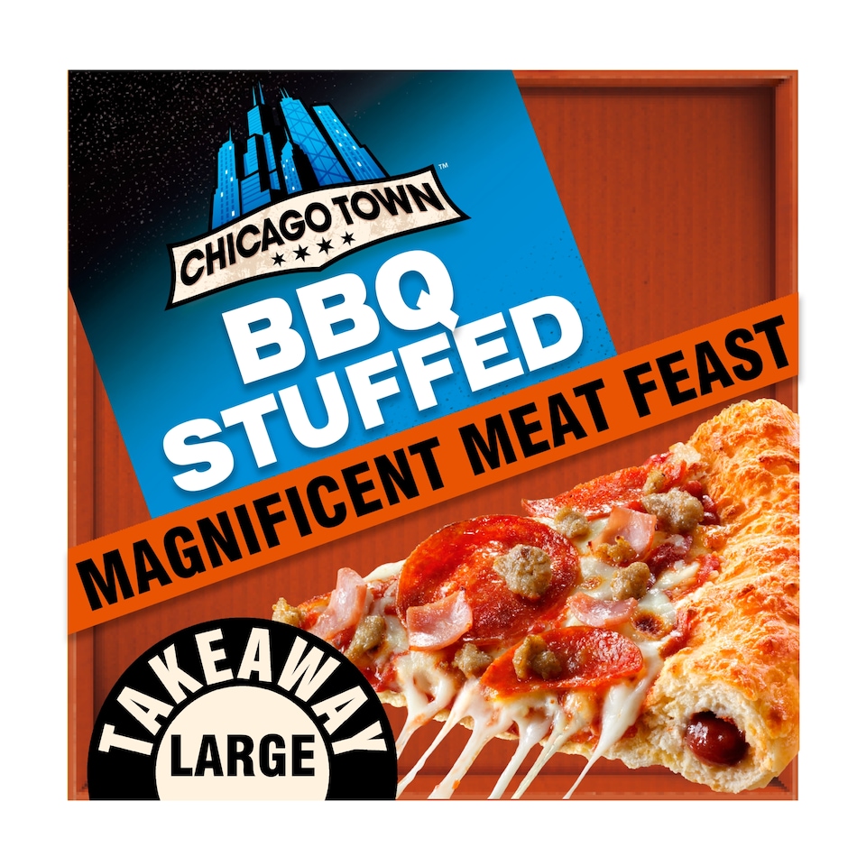 image 1 of Chicago Town Takeaway BBQ Stuffed Crust Magnificent Meat Feast Pizza 640g