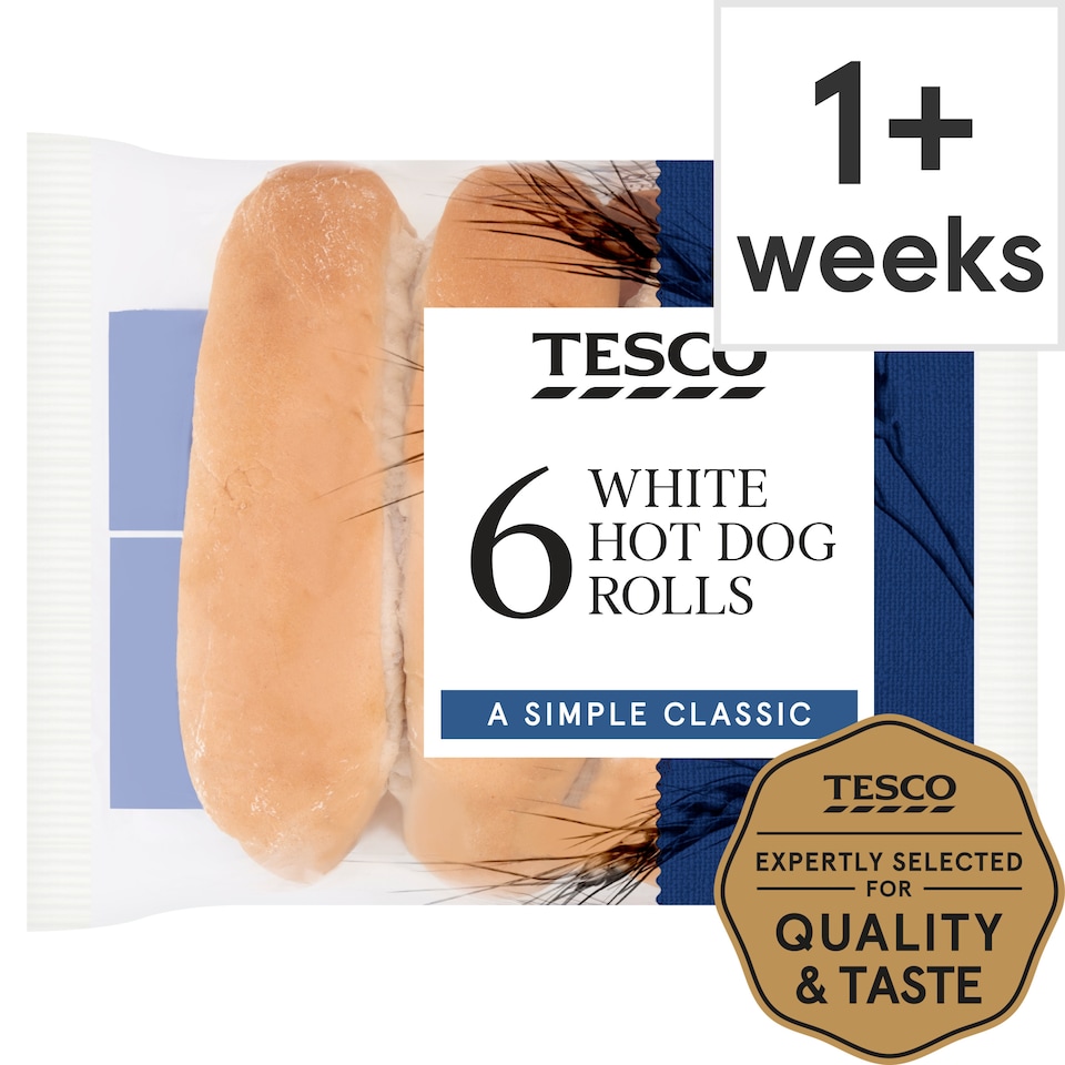 Tesco Soft White Hot Dog Rolls 6 Pack