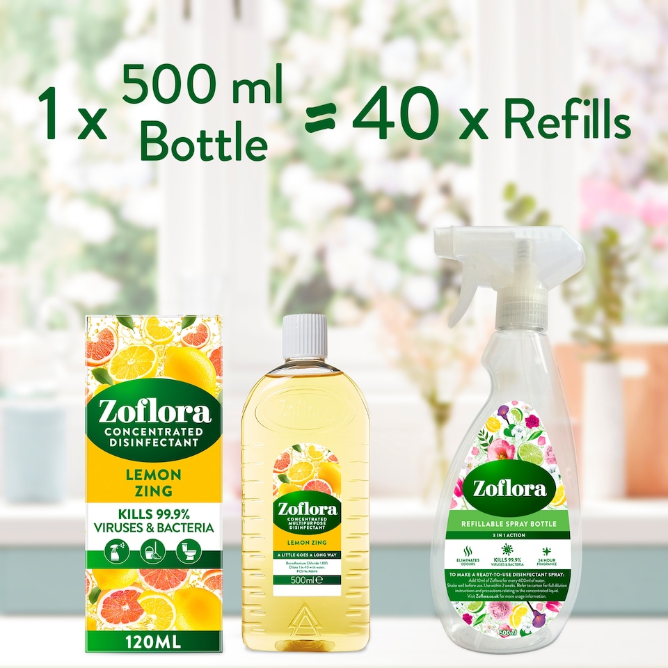 image 1 of Zoflora Lemon Zing Disinfectant 120Ml