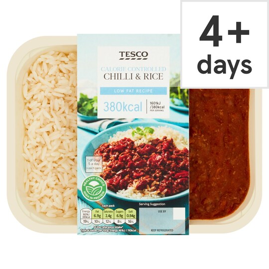 Tesco Calorie Controlled Chilli & Rice 380G Tesco Groceries