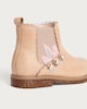 image 3 of F&F Girls Unicorn Embroidered Ankle Boots in Pink