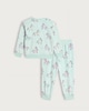 image 2 of F&F Girls Fleece Unicorn Print Pyjama Set in Green Multi