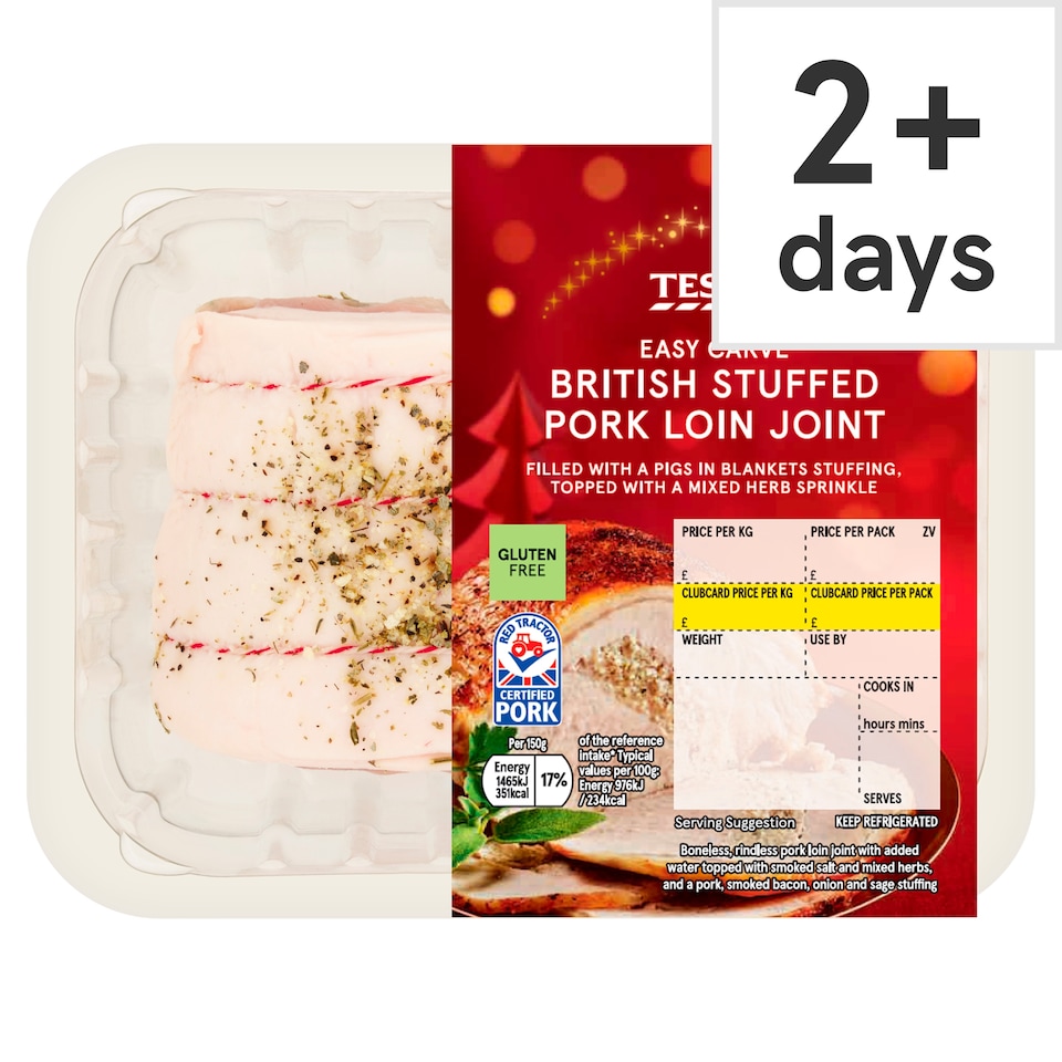 Tesco Easycarve British Stuffed Pork Loin Joint