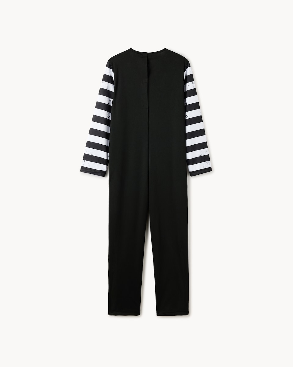image 1 of Beetlejuice 2-Piece Fancy Dress Costume in Multi Black White