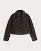 image 4 of F&F Brushed Leopard Print Cropped Jacket in Brown
