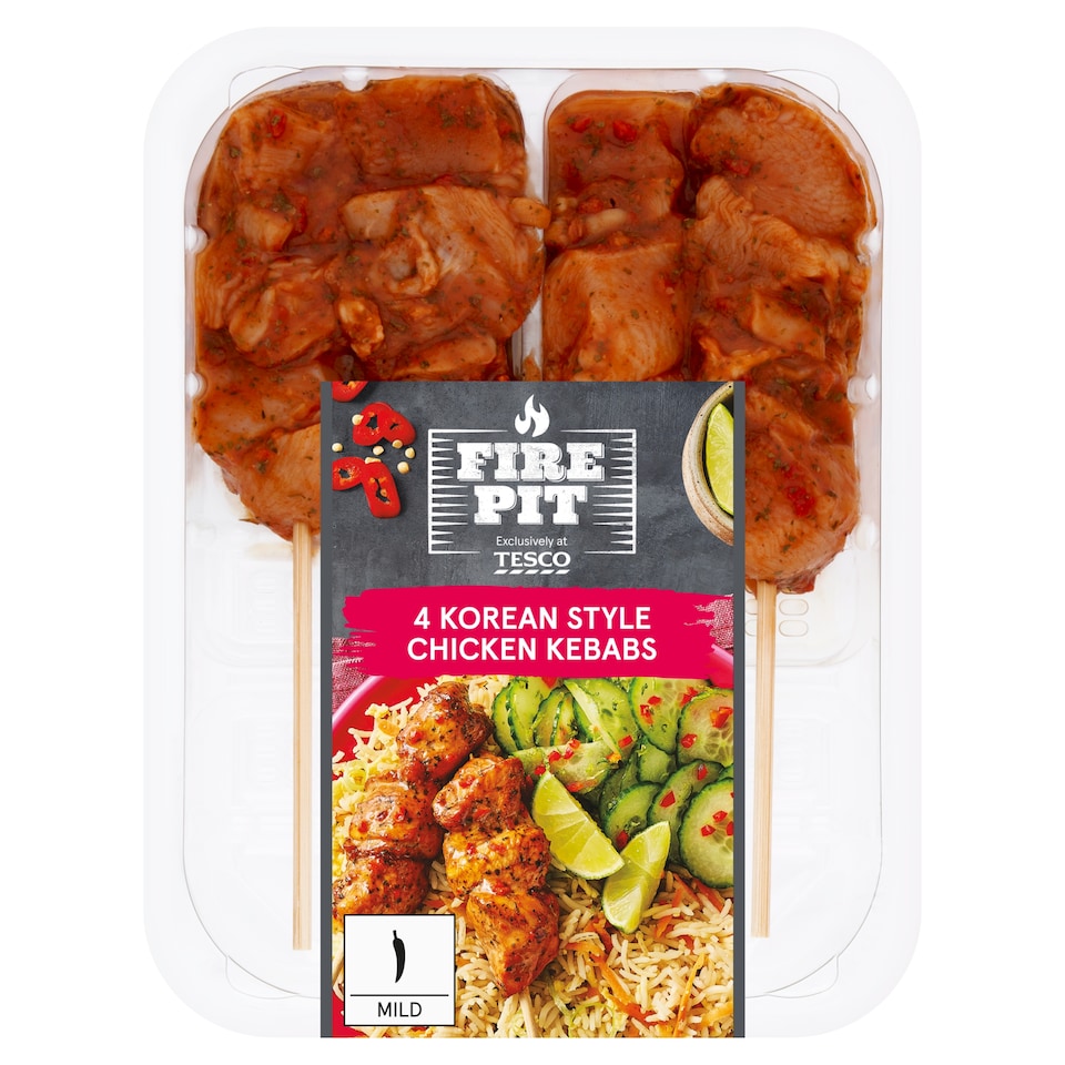 Tesco Fire Pit Korean Style Chicken Kebabs 260G