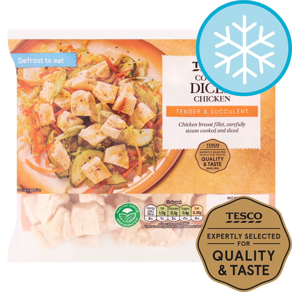 Tesco Cooked Diced Chicken 340G