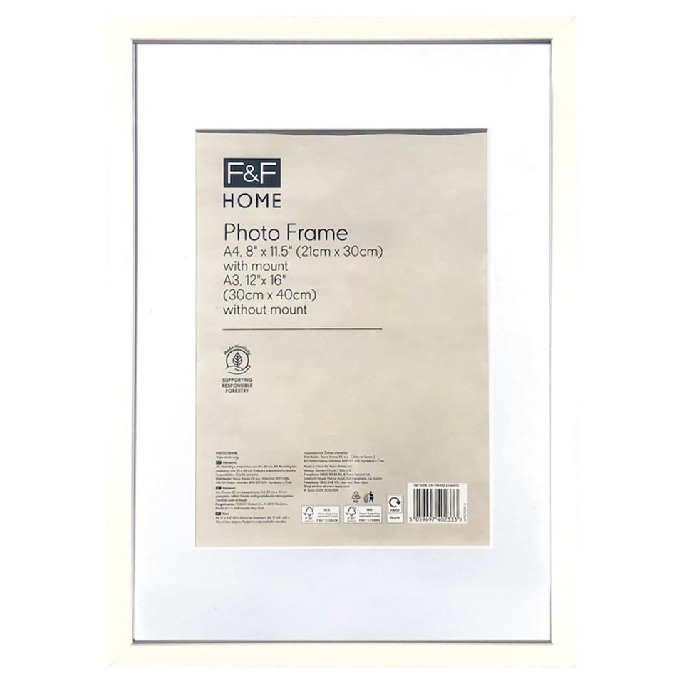 F&F Home White 2 in 1 Frame A3