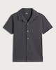 image 4 of F&F Boys Cotton Rich Textured Short Sleeved Shirt in Grey