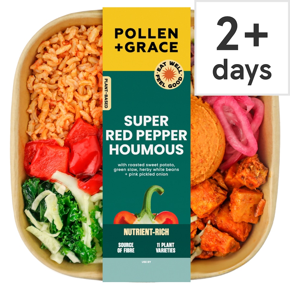image 1 of Pollen & Grace Superfood Red Pepper Houmous & Rice Salad Bowl 275g 