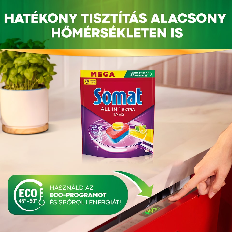 Somat All in One Extra Lemon & Lime mosogatógép tabletta 75 db  1. kép
