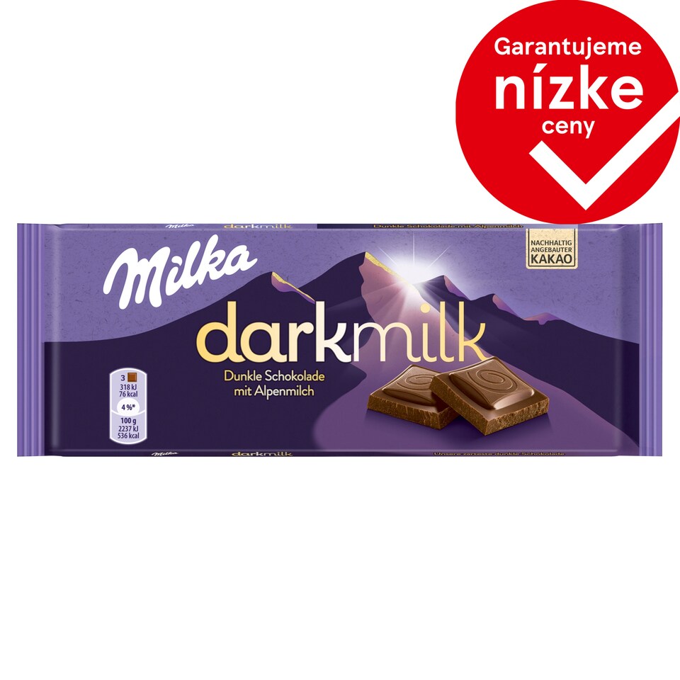Milka čokoláda Darkmilk Tmavá Mliečna 85 G