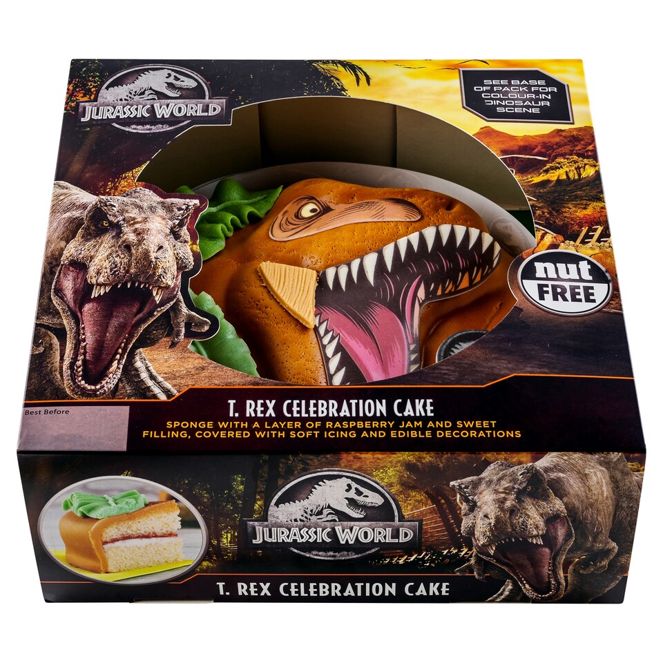 image 1 of Jurassic World Dinosaur Celebration Cake Vanilla and Raspberry