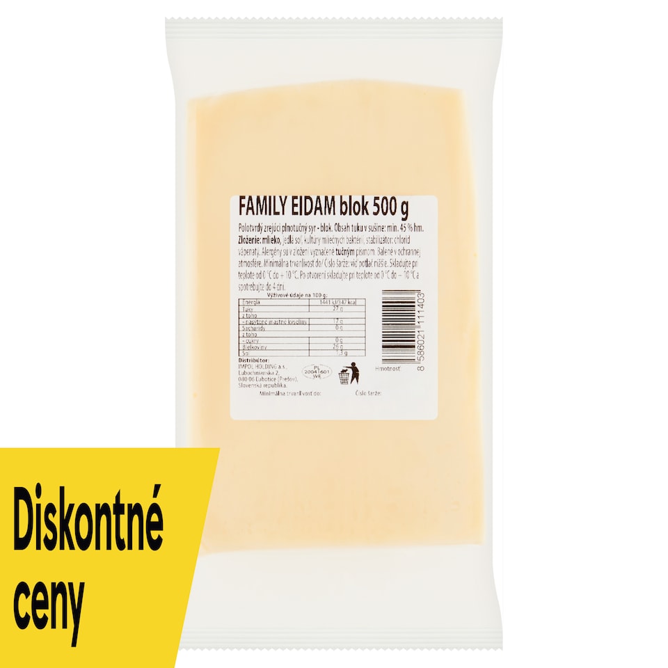 Family eidam 45 % syr blok 500 g