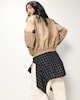 image 4 of F&F Faux Suede Funnel Neck Jacket in Med Nude