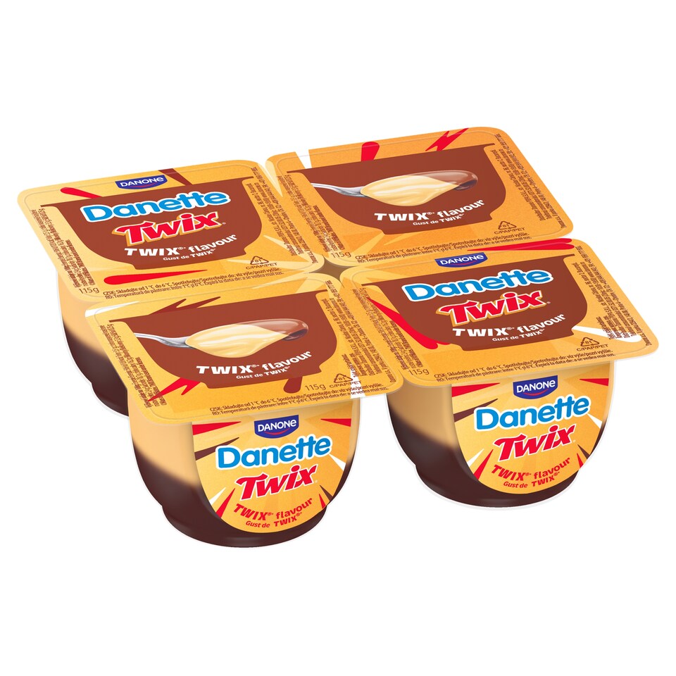 Danone Danette Twix Caramel and Biscuit Flavored Pudding 4 x 115 g (460 g)