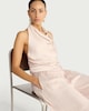 image 1 of F&F Satin Draped Halter Neck Co-ord Top in Pink