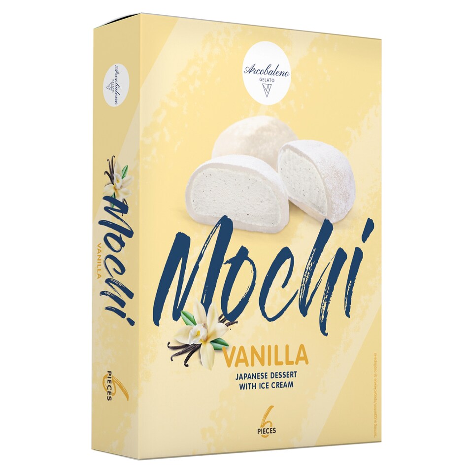 Arcobaleno Gelato Mochi Vanilla Dessert with Ice Cream 6 x 35 g (210 g)