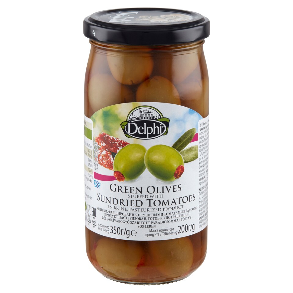 image 1 of Delphi Green Olives Stuffed with Sun-Dried Tomatoes 350 g