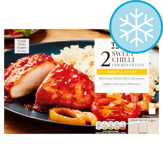 Tesco 2 Sweet Chilli Chicken Fillets 440G Tesco Groceries