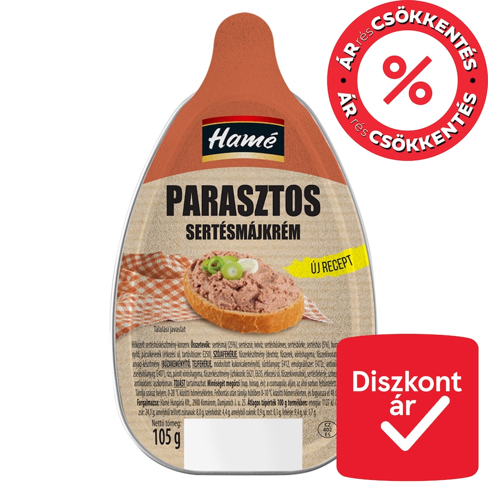 Hamé parasztos sertésmájkrém 105 g
