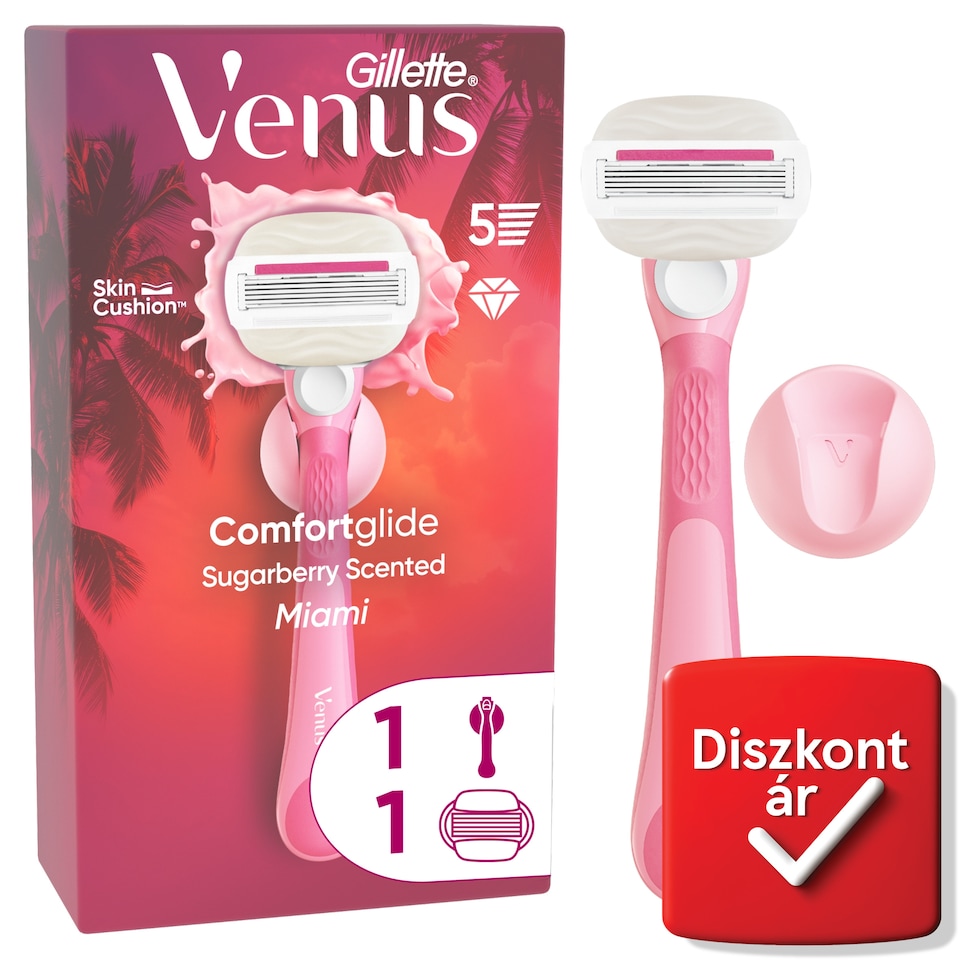 image 1 of Gillette Venus ComfortGlide Sugarberry Scented Miami Women’s Razor 1 Refill Razor