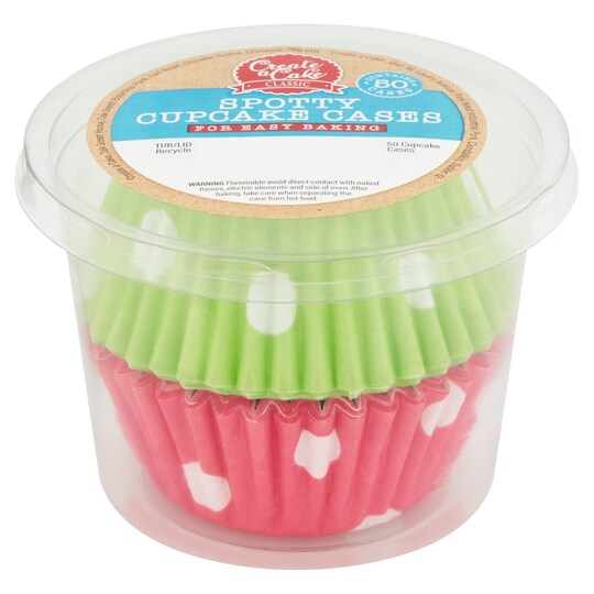 Create A Cake Spotty Cupcake Cases 50 Tesco Groceries