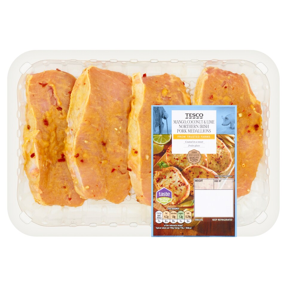 Tesco Mango, Coconut & Lime Northern Irish Pork Medallions 416g
