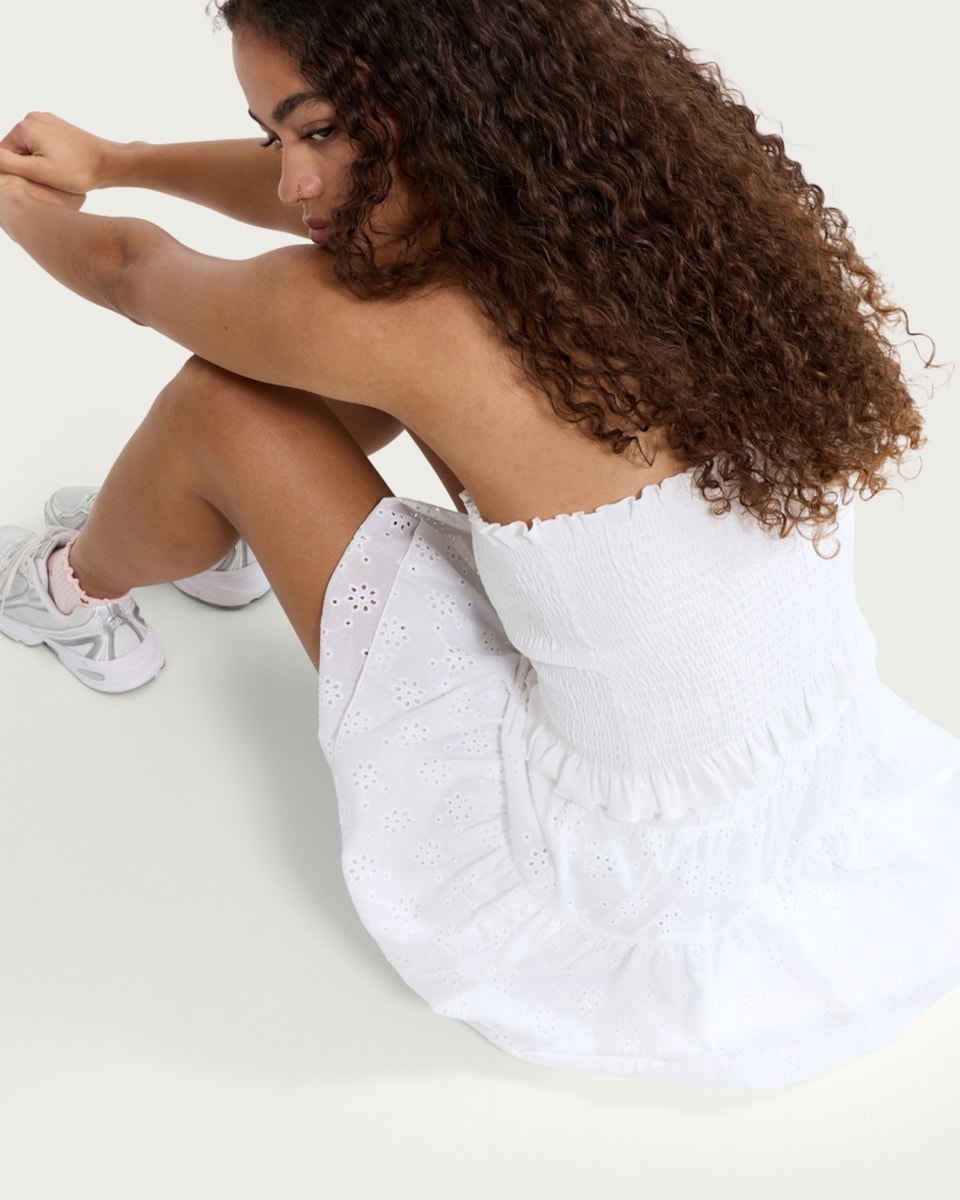 image 1 of OH ME OH MY Pure Cotton Broderie Layered Skort in White