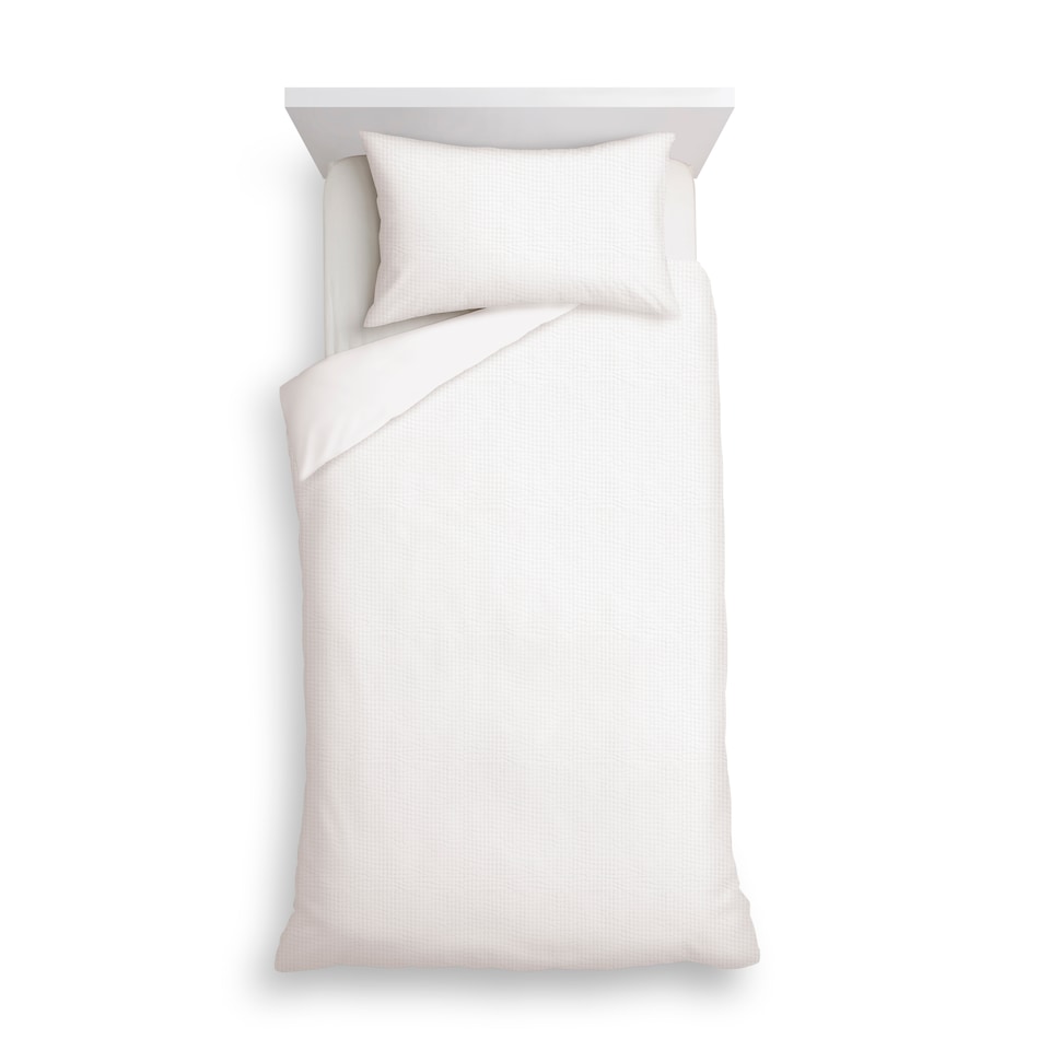 F&F Home White Textured Duvet Cover Set Single
