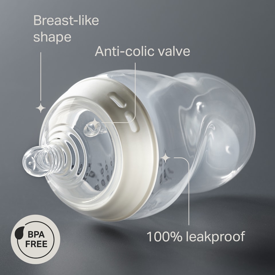 image 1 of Tommee Tippee Baby Bottles, Natural Start Anti-Colic Baby Bottle, Slow Flow, 260ml, 0m+,Pack of 1