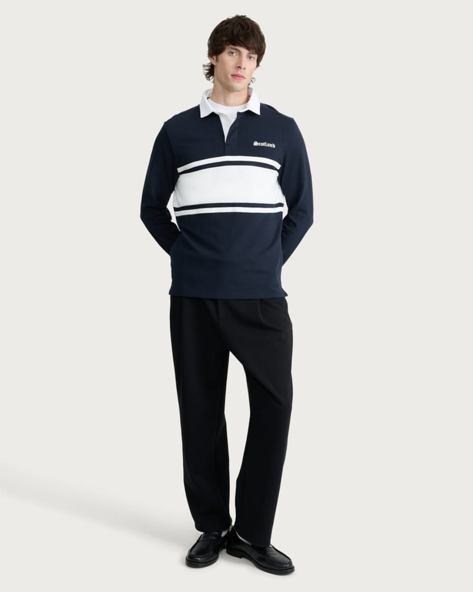 image 1 of F&F Pure Cotton Scotland Rugby Sweatshirt in Navy