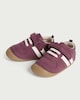 image 3 of F&F Baby Striped Pre Walker Trainers in Burgundy